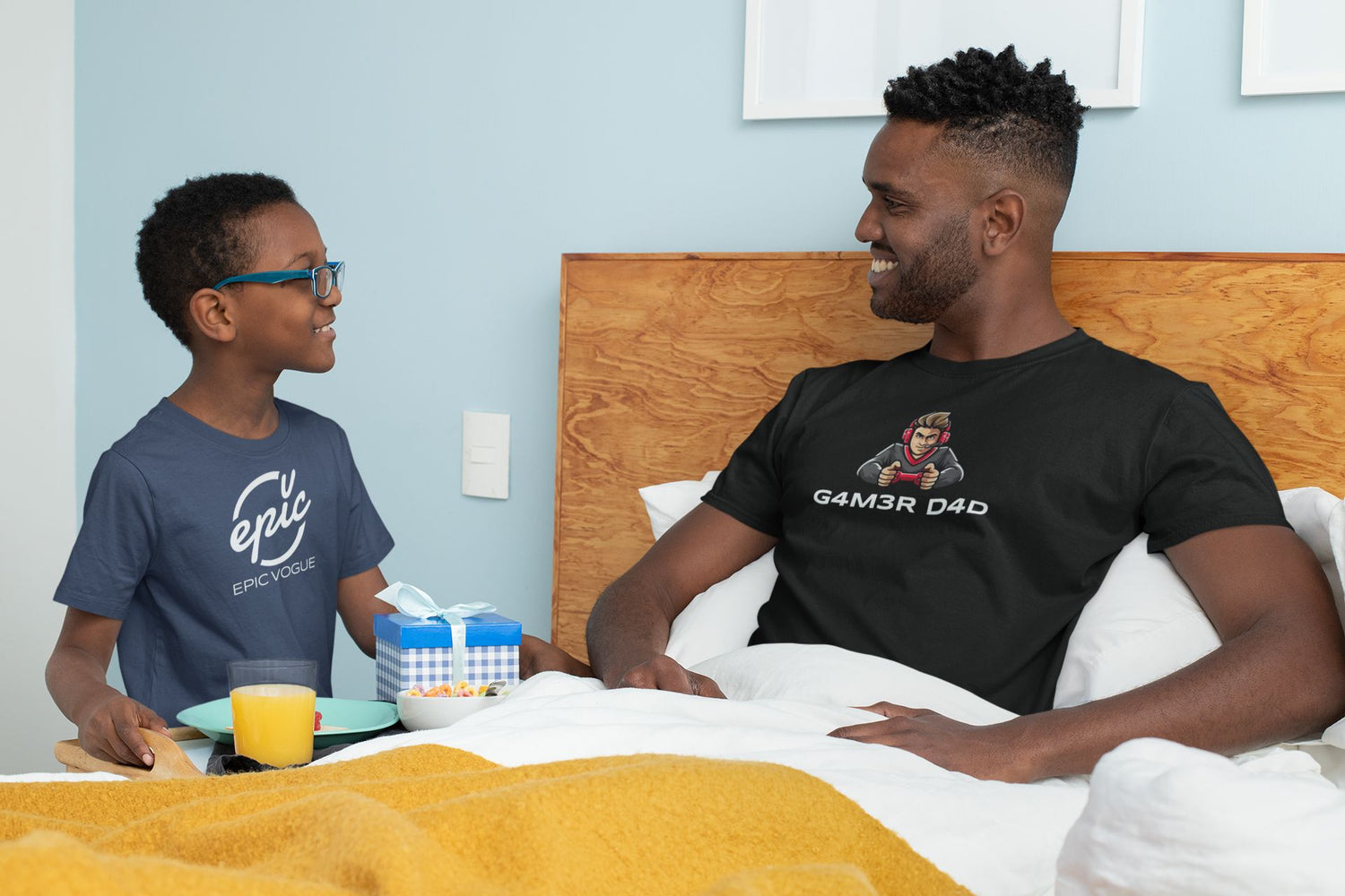 Father's Day - Son and Father Breakfast in Bed