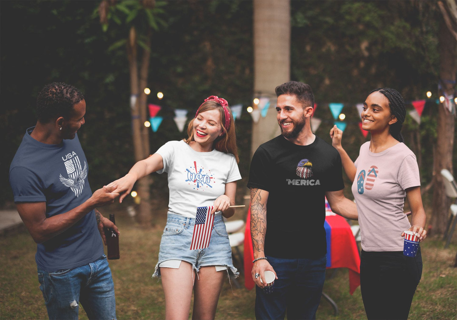 Independence Day Collection - Group of People wearing T-Shirts