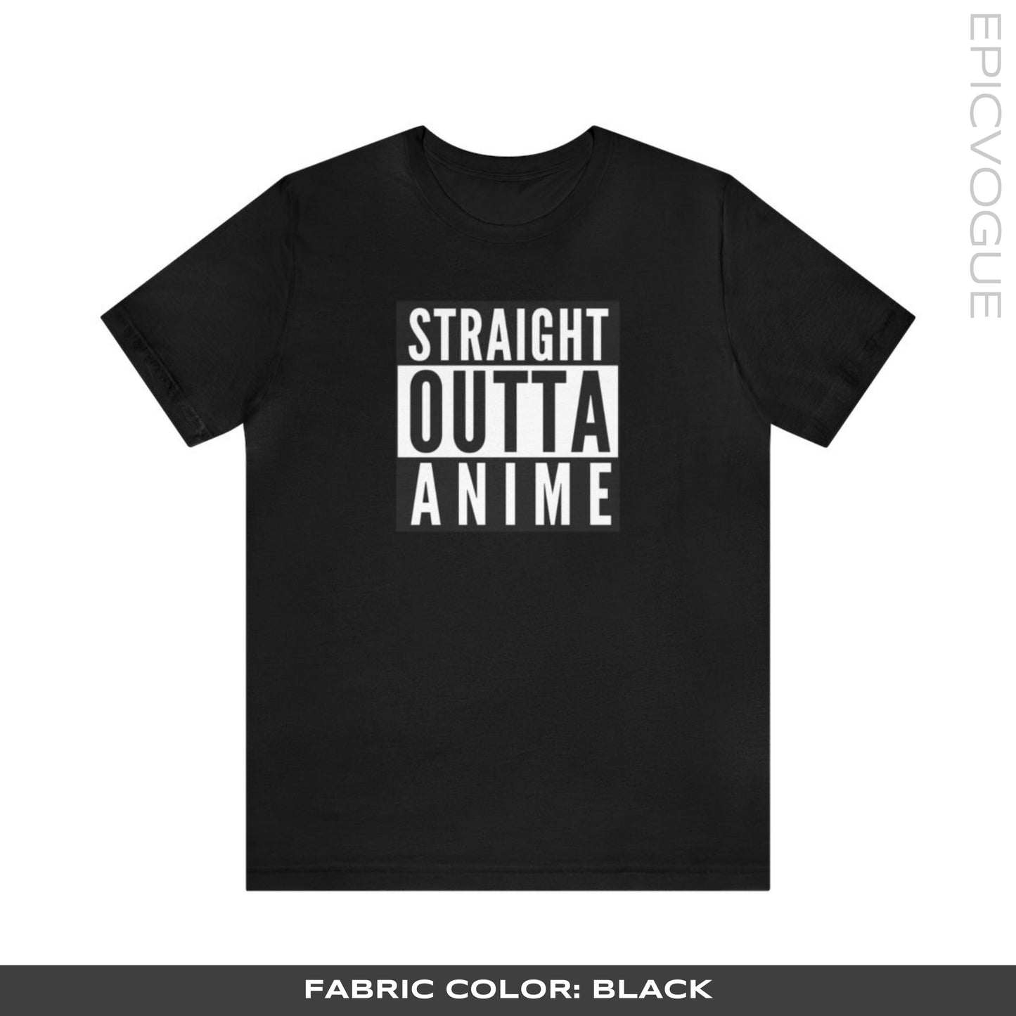 Straight Outta Anime, Black T-Shirt