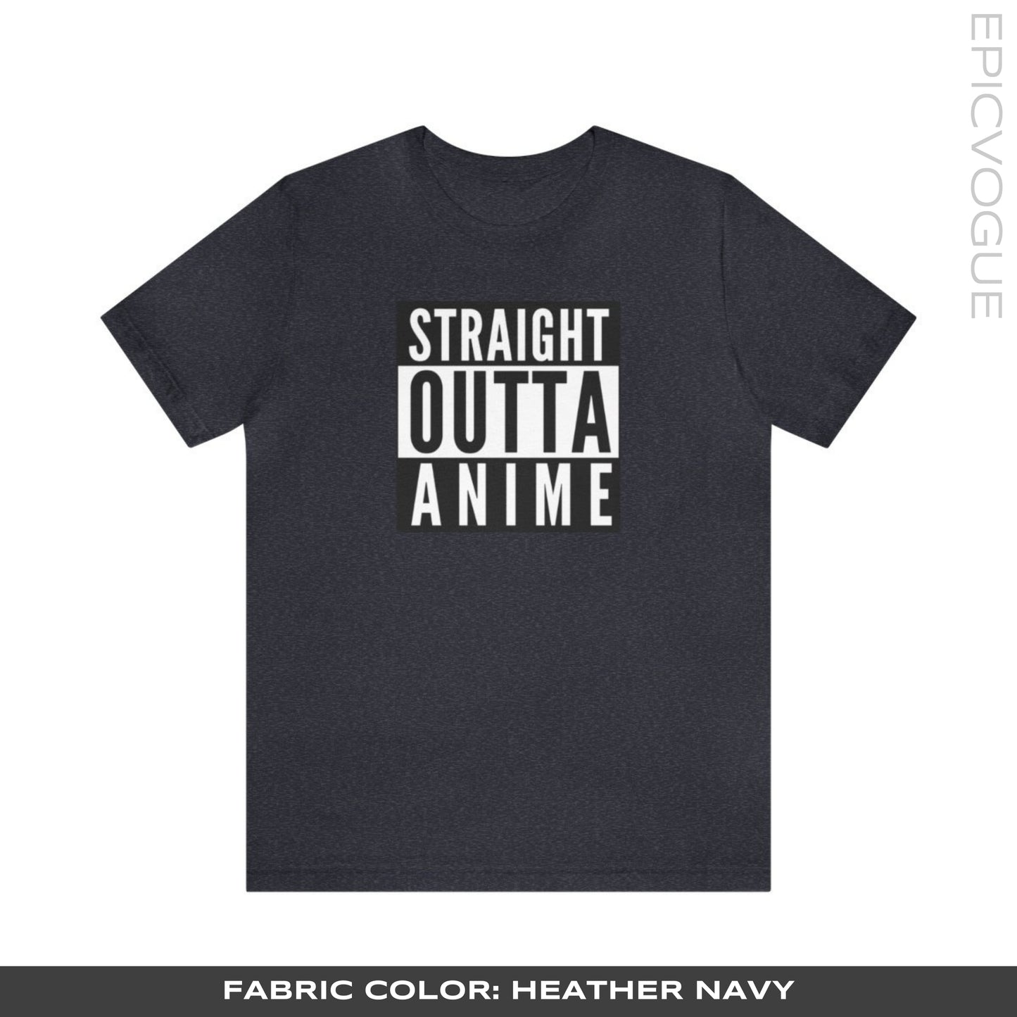 Straight Outta Anime, Heather Navy T-Shirt