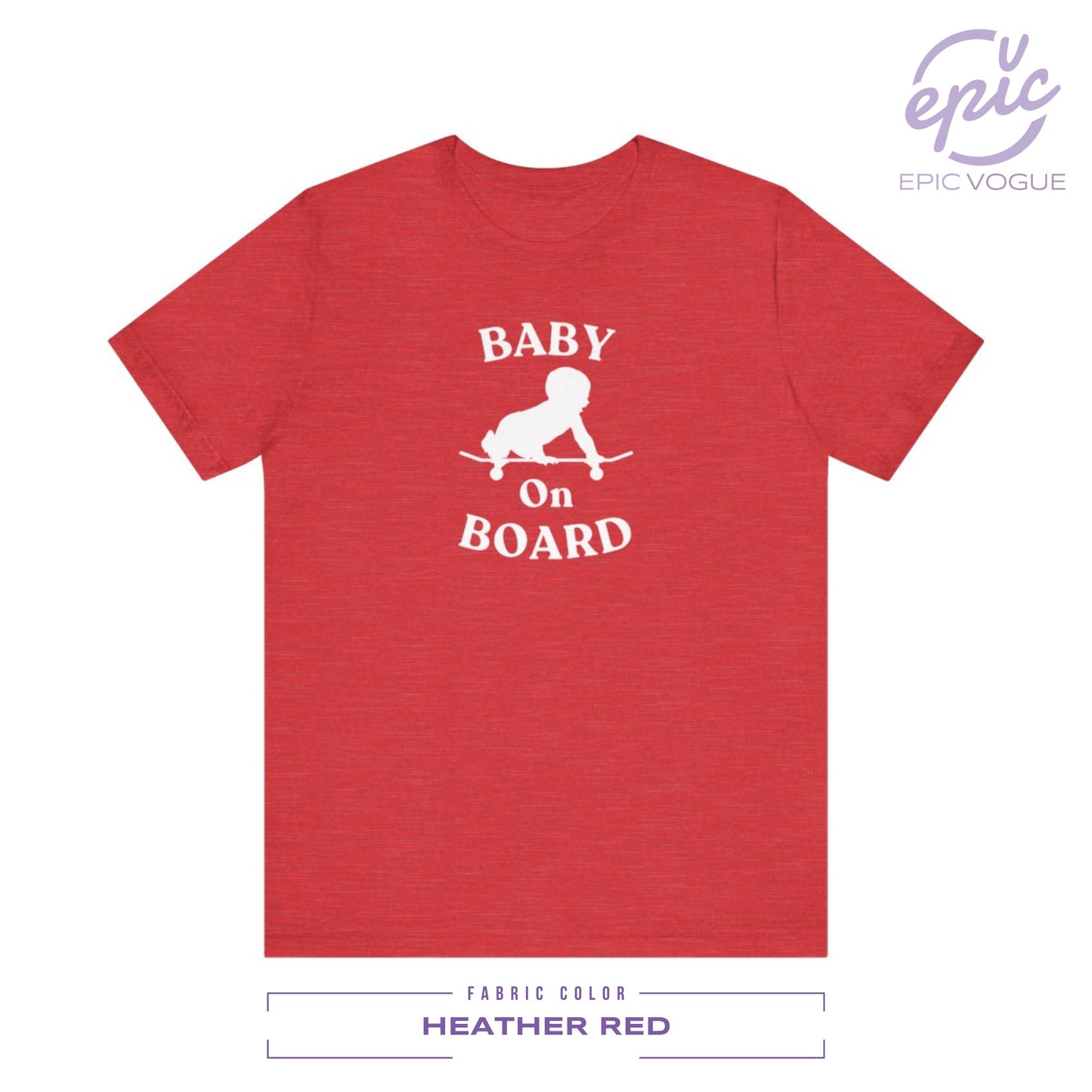 Baby On Board, Heather Red T-Shirt