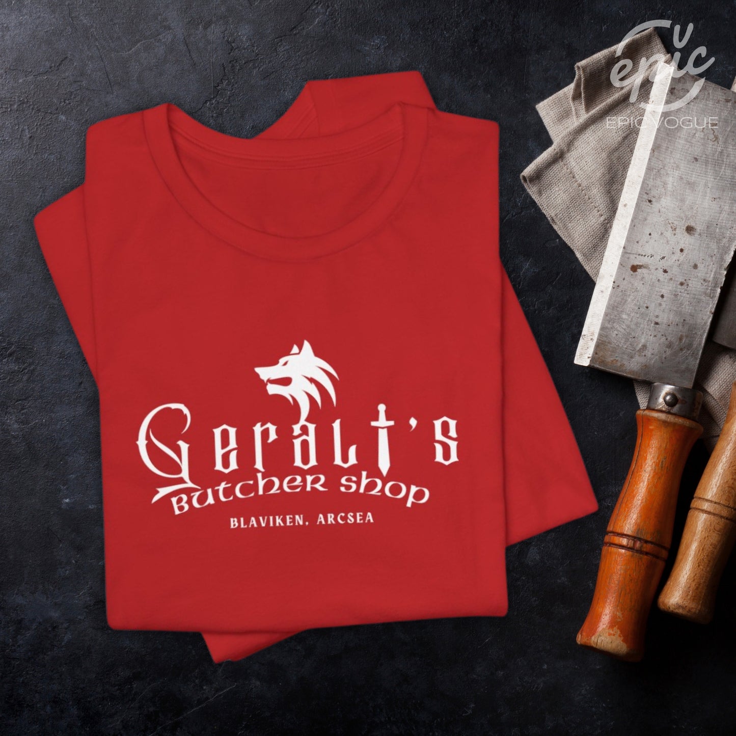 Geralt's Butcher Shop, Red T-Shirt