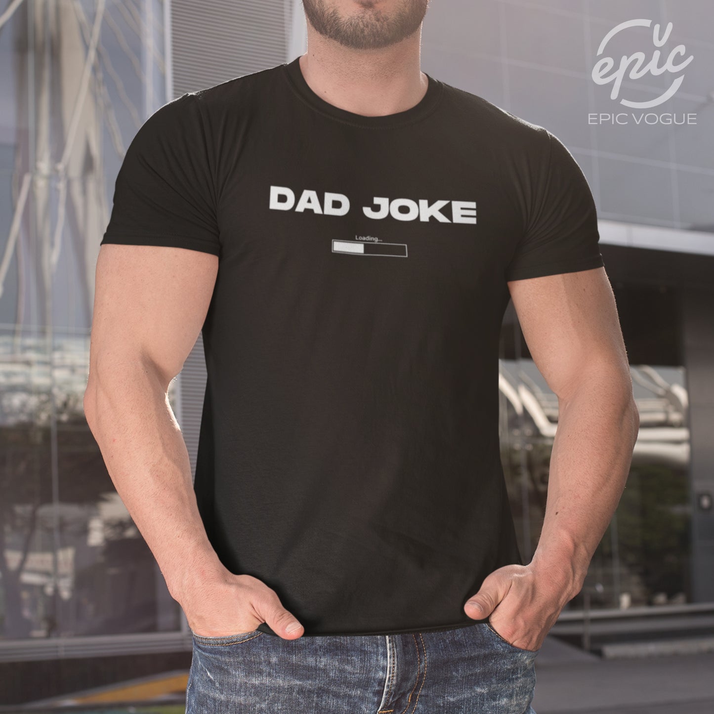 Dad Joke Loading, Black T-Shirt