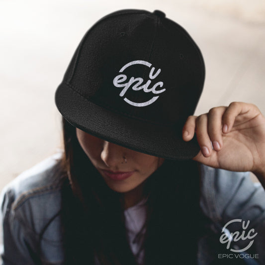 Epic Vogue Hat, Epic Logo, Epic Hat, Epic Vogue Logo Hat, Unisex Flat Bill Snapback Hat