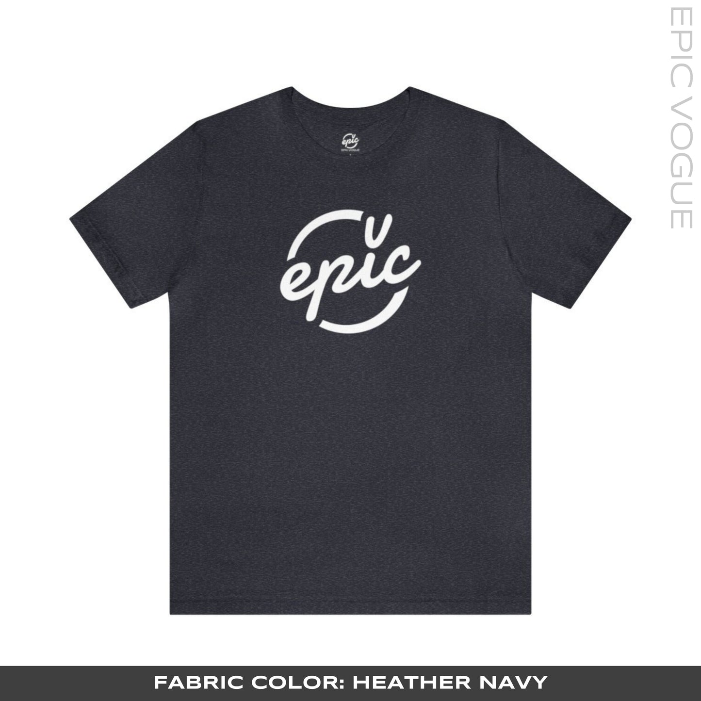 Epic Vogue Logo, Heather Navy T-Shirt