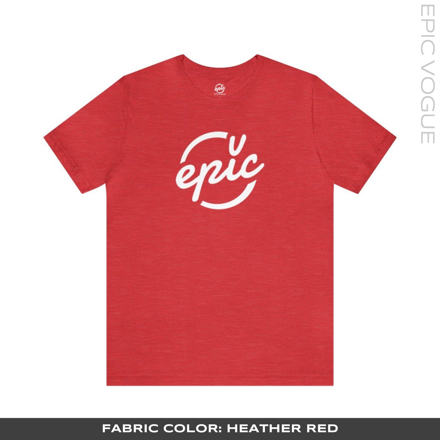 Epic Vogue Logo, Heather Red T-Shirt