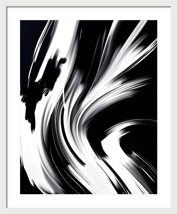 The White Flame, Framed Print, Oil on Canvas, Abstract Painting, Black and White Art, Wall Décor, Wall Art, Artwork, Art Piece, Abstract Art