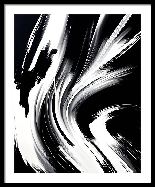 The White Flame, Framed Print, Oil on Canvas, Abstract Painting, Black and White Art, Wall Décor, Wall Art, Artwork, Art Piece, Abstract Art