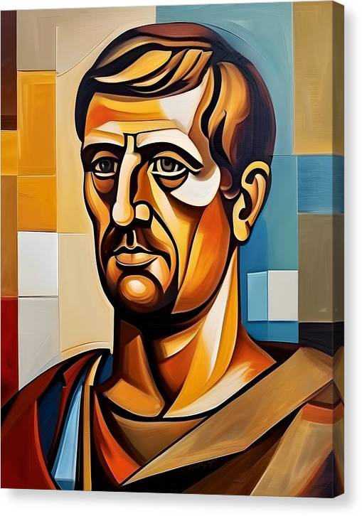 Antonius, Abstract Portrait, Oil On Canvas, Canvas Print, Marcus Antonius Portrait, Portrait of Marcus Antonius, Marcus Antonius Art, Wall Décor, Wall Art, Art Piece