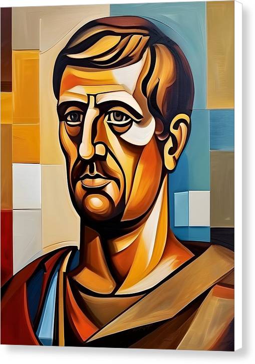 Antonius, Abstract Portrait, Oil On Canvas, Canvas Print, Marcus Antonius Portrait, Portrait of Marcus Antonius, Marcus Antonius Art, Wall Décor, Wall Art, Art Piece