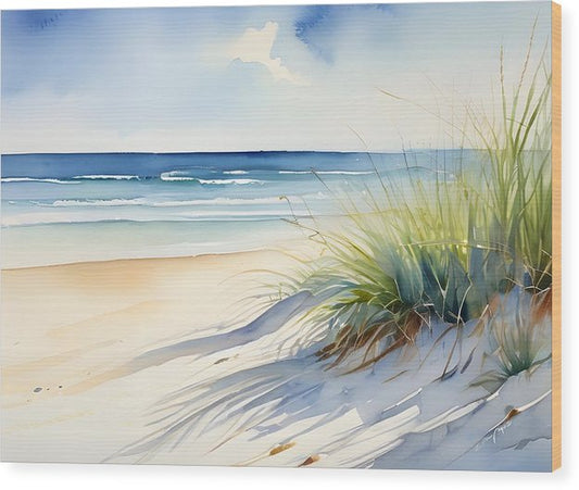 Beach Day, Wood Print, Watercolor, Impressionistic Landscape, Beach Artwork, Beach Landscape, Beach Art, Florida Art, Wall Décor, Wall Art