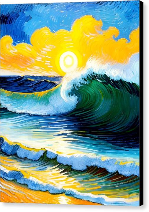 Good Morning, Canvas Print, Oil On Canvas, Impressionistic Landscape, Sunrise in Hawaii, Hawaii Artwork, Hawaiian Waves, Hawaiian Landscape, Wall Art, Wall Décor