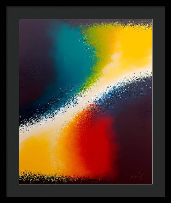 Night and Day, Framed Print, Oil on Canvas, Abstract Painting, Multicolor Art, Abstract Art, Abstract Artwork, Wall Décor, Wall Art, Artwork