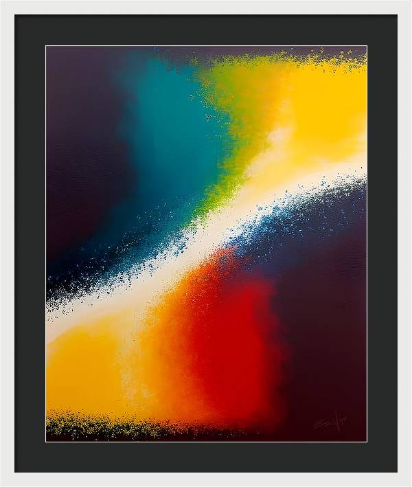 Night and Day, Framed Print, Oil on Canvas, Abstract Painting, Multicolor Art, Abstract Art, Abstract Artwork, Wall Décor, Wall Art, Artwork