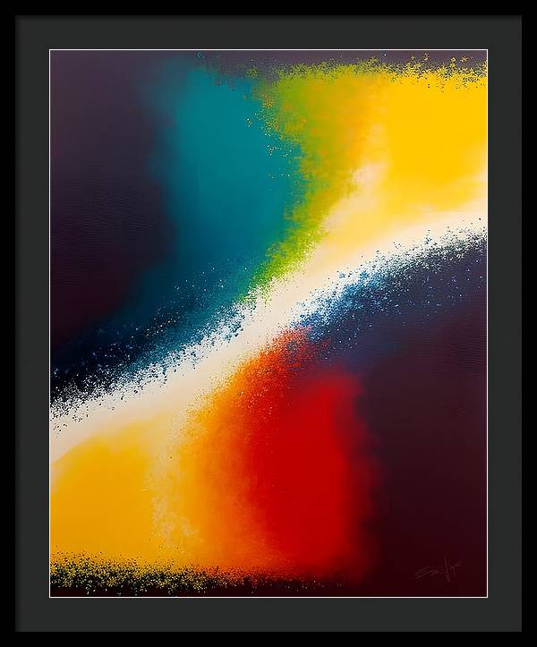 Night and Day, Framed Print, Oil on Canvas, Abstract Painting, Multicolor Art, Abstract Art, Abstract Artwork, Wall Décor, Wall Art, Artwork