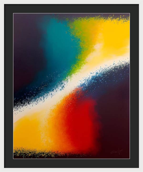 Night and Day, Framed Print, Oil on Canvas, Abstract Painting, Multicolor Art, Abstract Art, Abstract Artwork, Wall Décor, Wall Art, Artwork