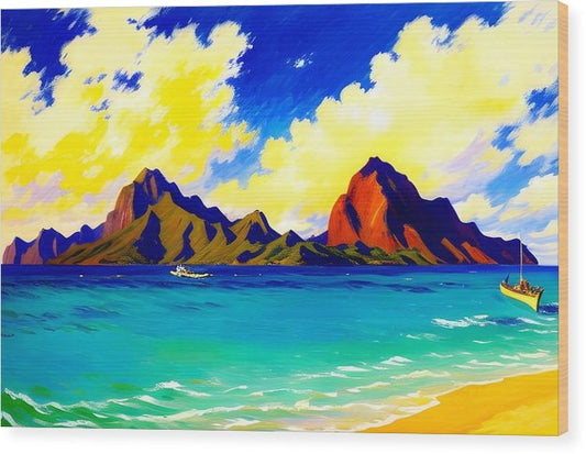 Oahu, Wood Print, Oil On Canvas, Impressionistic Landscape, Oahu Hawaii, Hawaiian Landscape, Hawaii Artwork, Oahu Art, Wall Décor