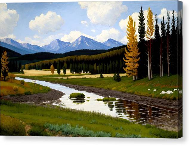 Slough Creek, Canvas Print, Oil On Canvas, Impressionistic Landscape, Landscape Art, Yellowstone Artwork, Montana Landscape, Wall Décor, Wall Art