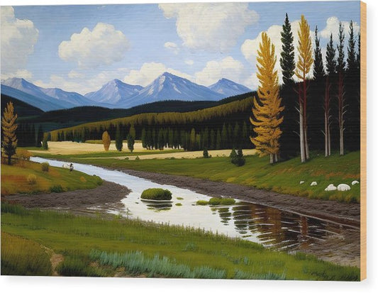 Slough Creek, Wood Print, Oil On Canvas, Impressionistic Landscape, Landscape Art, Yellowstone Artwork, Montana Landscape, Wall Décor, Wall Art