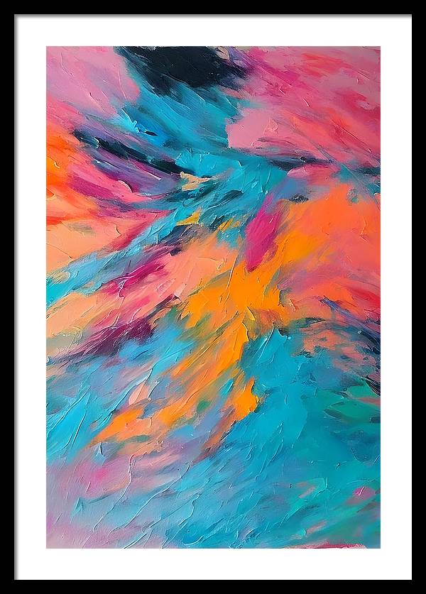 The Lake, Framed Print, Oil on Canvas, Abstract Painting, Multicolor Art, Wall Décor, Wall Art, Artwork, Art Piece, Abstract Art