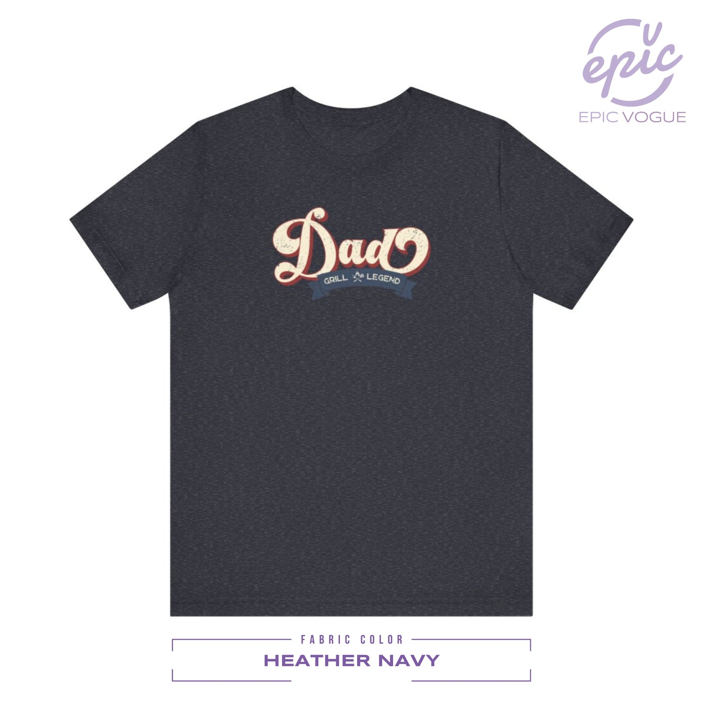 Dad Grill Legend, Heather Navy T-Shirt