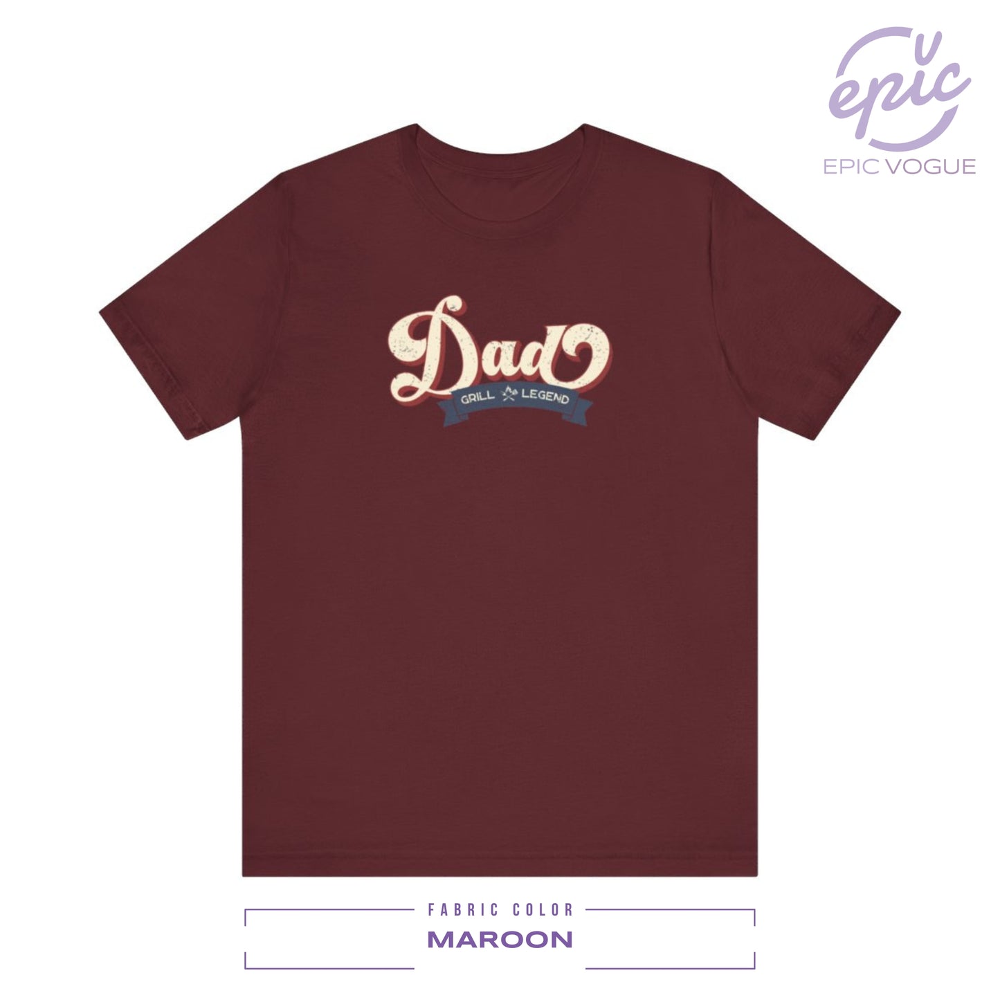 Dad Grill Legend, Maroon T-Shirt