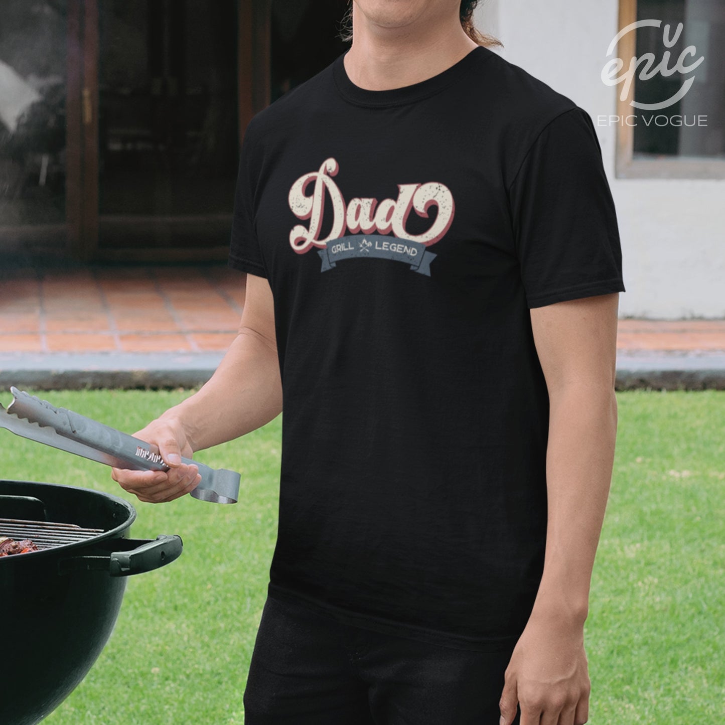 Dad Grill Legend, Black T-Shirt