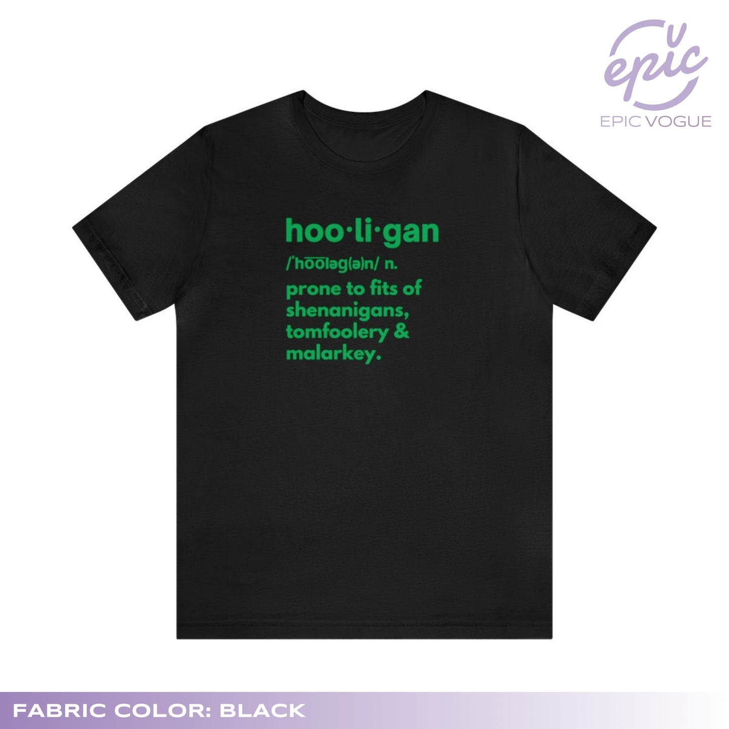 Hooligan Definition, Black T-Shirt