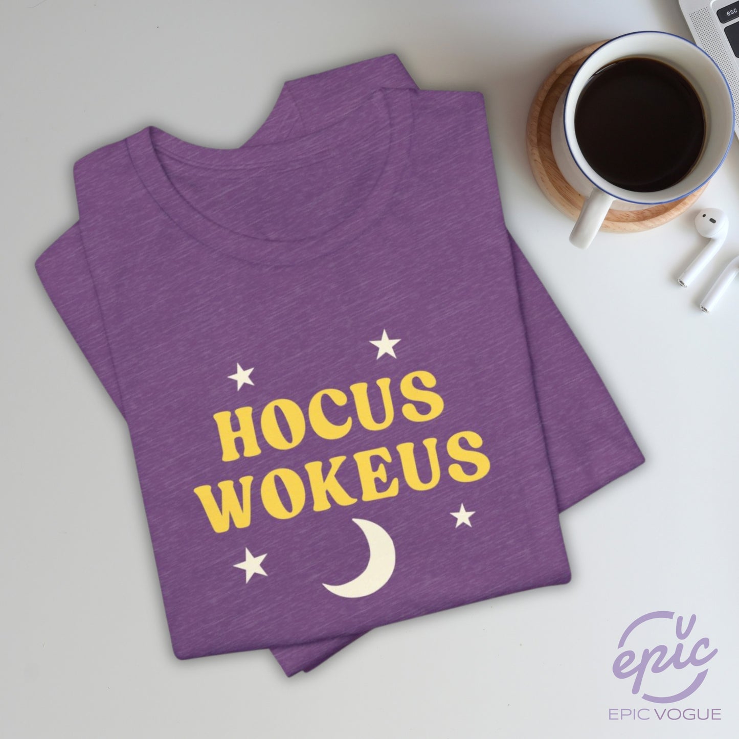 Hocus Wokeus, Heather Team Purple T-Shirt