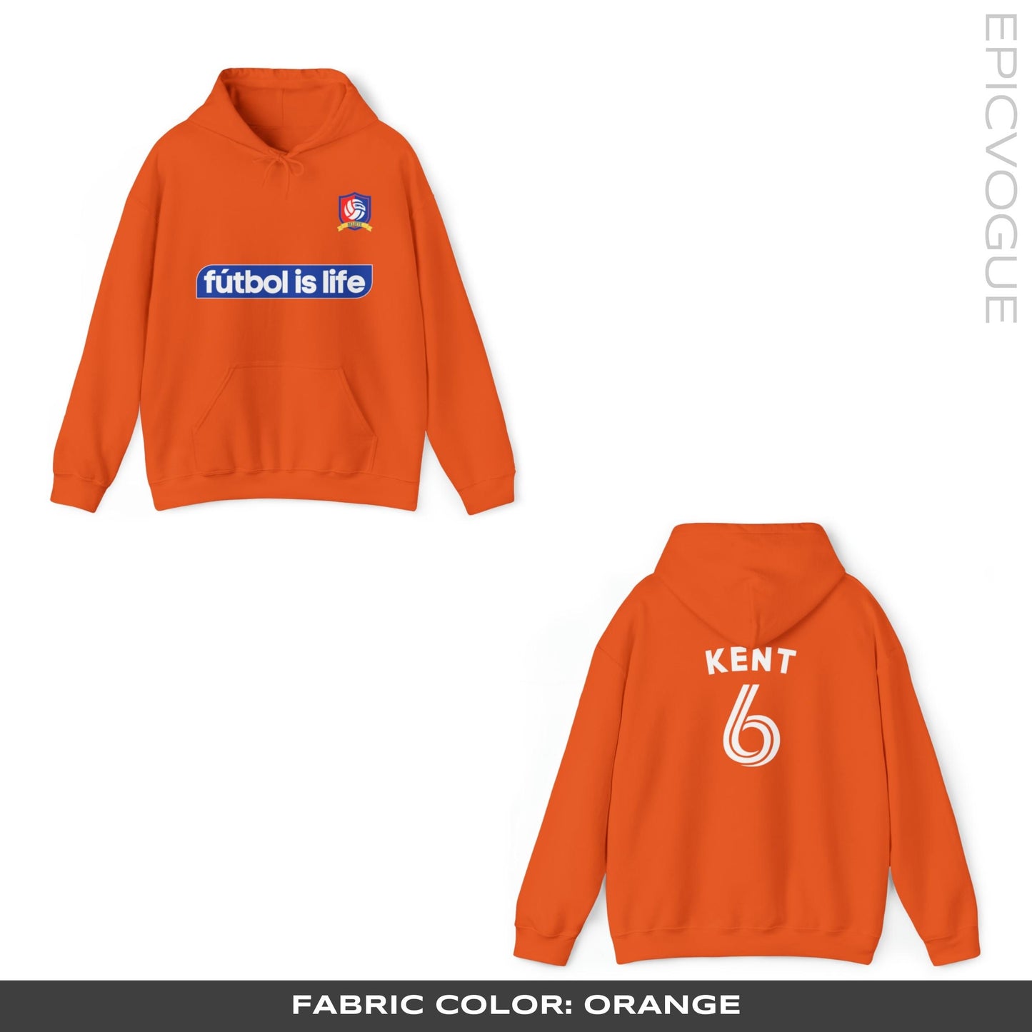 Orange Hoodie, Front and Back