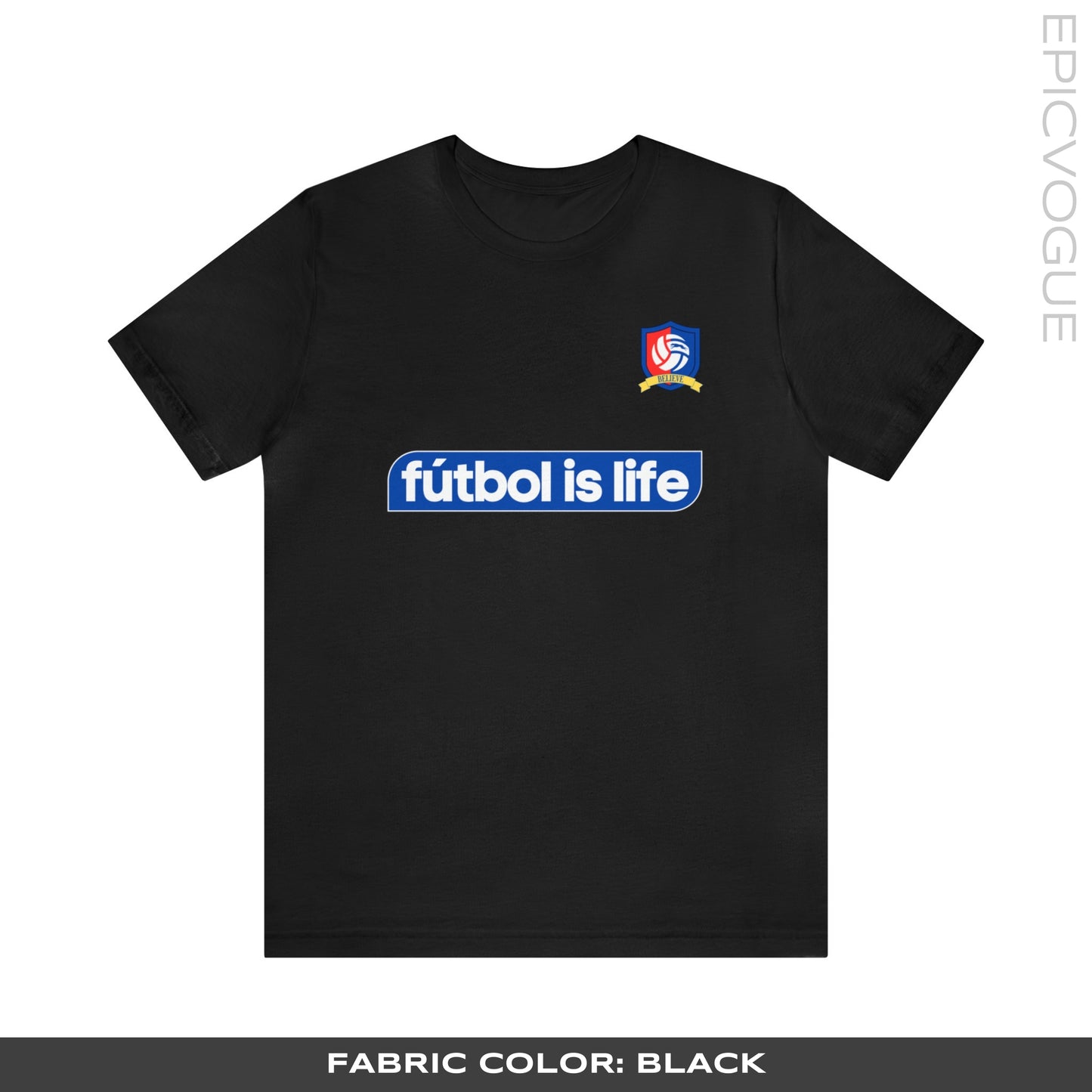 Fútbol is Life, Black T-Shirt