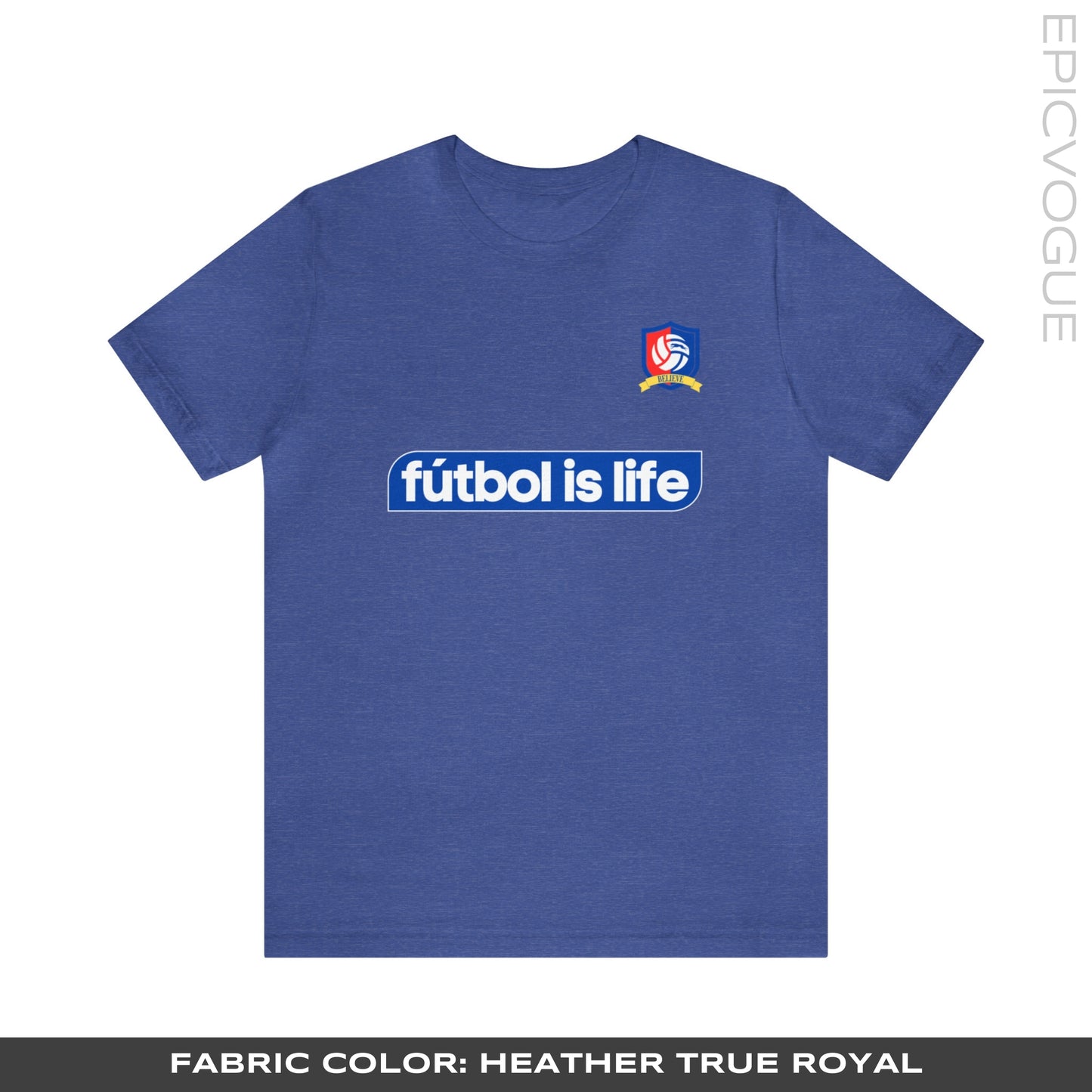 Fútbol is Life, Heather True Royal T-Shirt