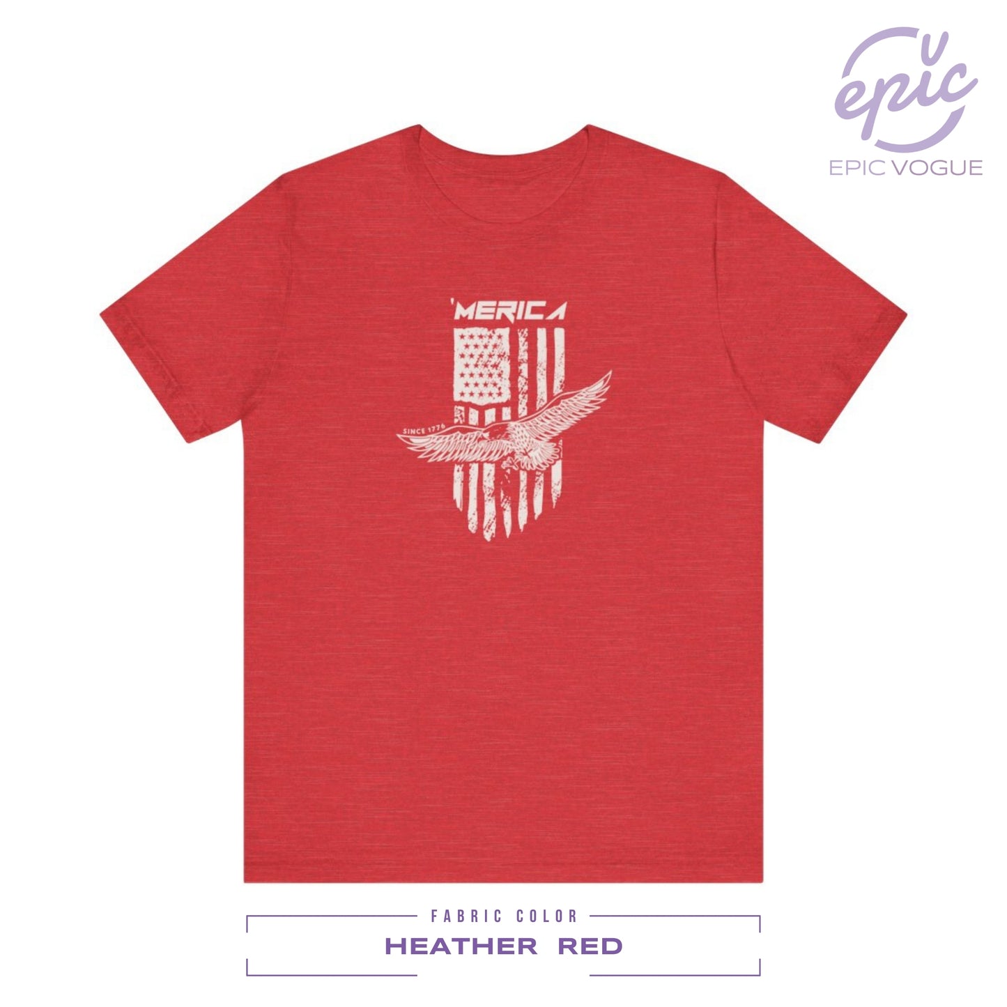 Merica Since 1776, Heather Red T-Shirt