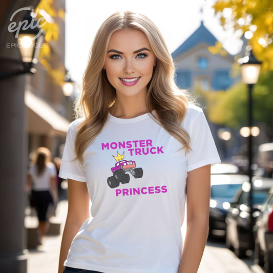 Monster Truck Princess, White T-Shirt