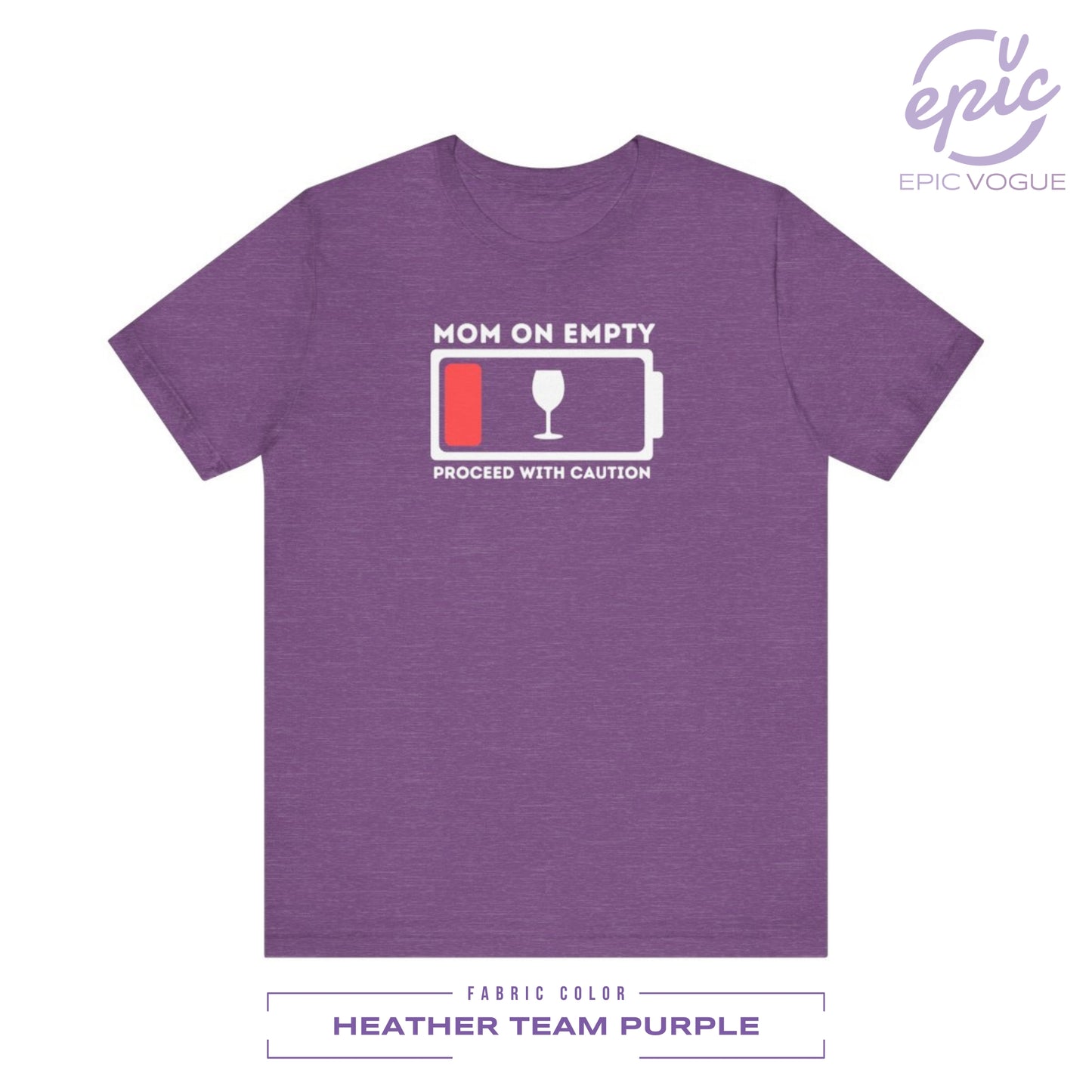 Mom On Empty, Heather Team Purple T-Shirt