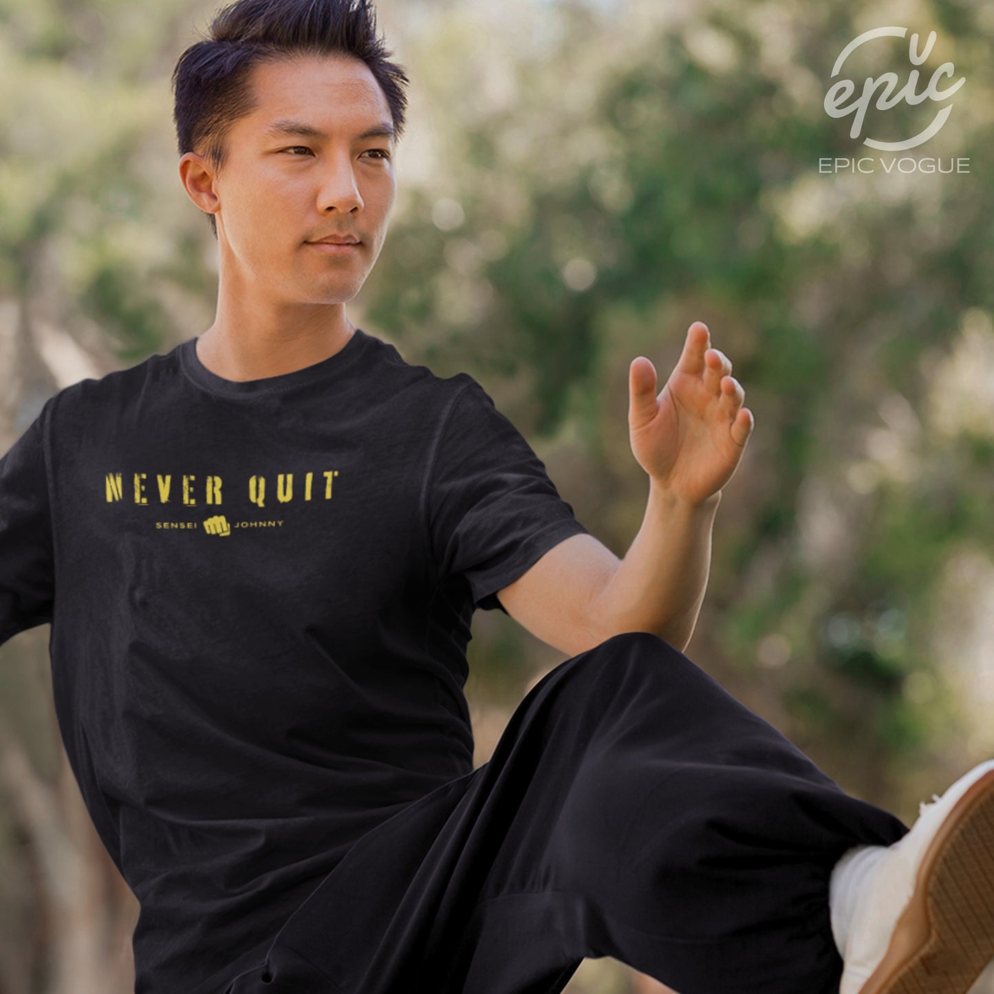 Never Quit, Black T-Shirt