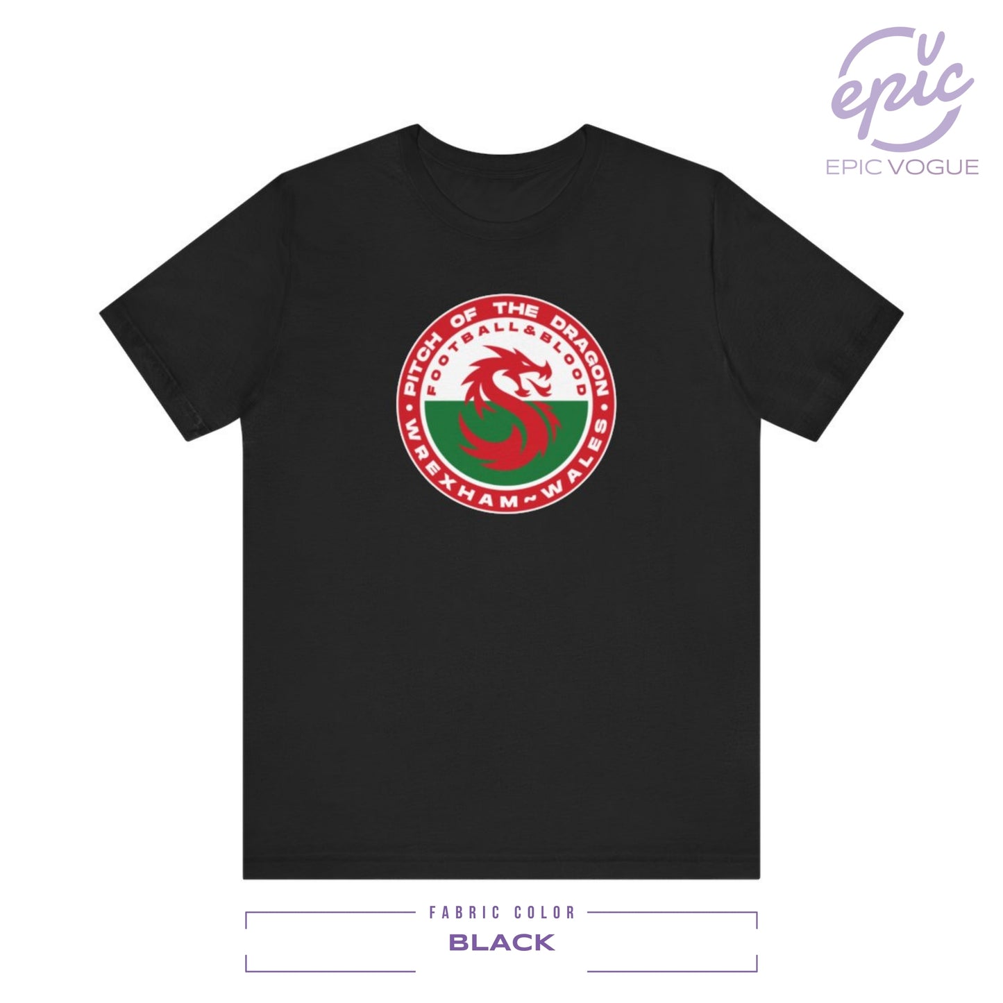 Pitch of the Dragon, Football and Blood, Wrexham Wales, Black T-Shirt