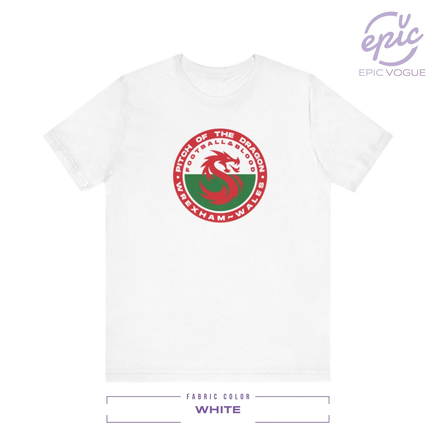 Pitch of the Dragon, Football and Blood, Wrexham Wales, White T-Shirt