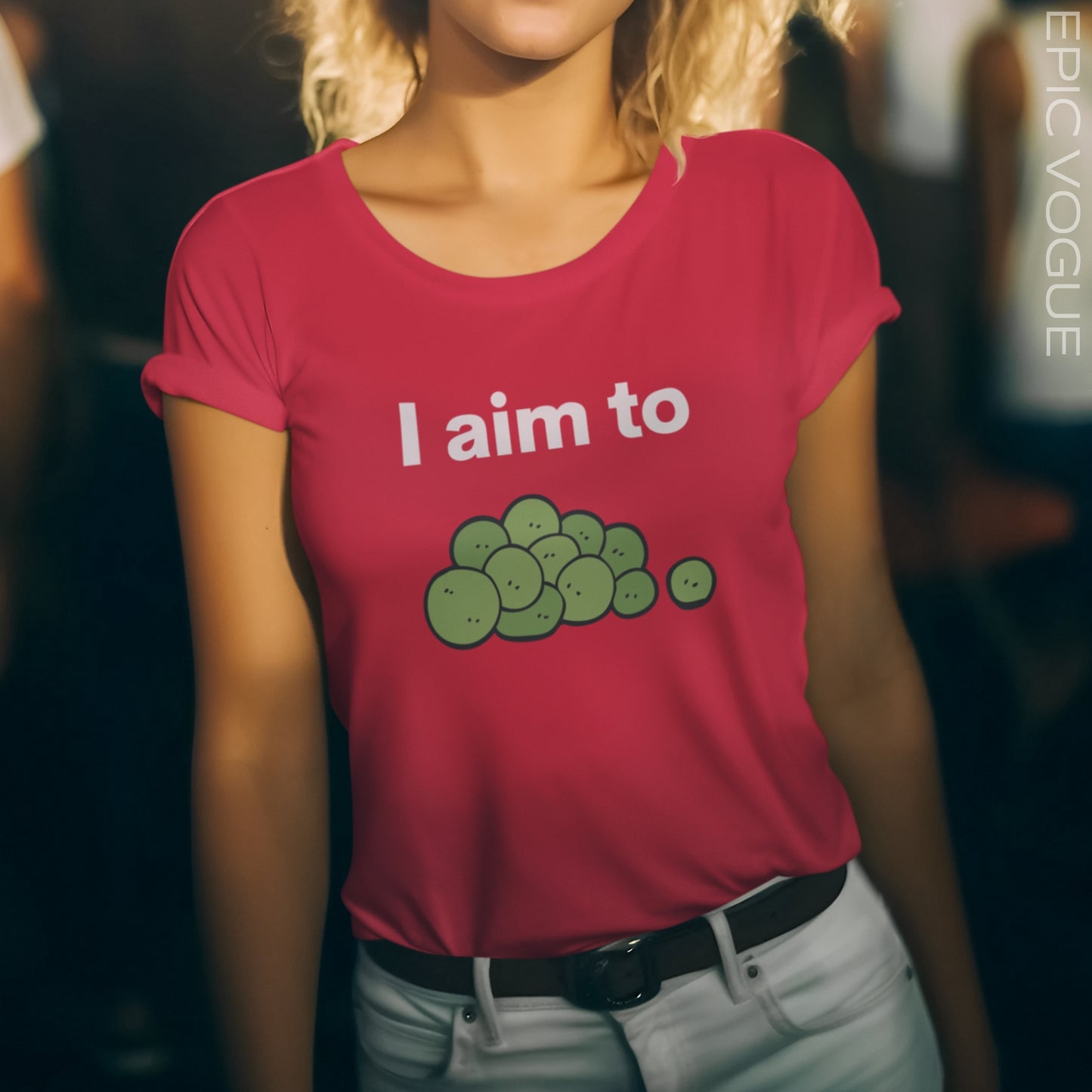 I Aim To Peas, Red T-Shirt