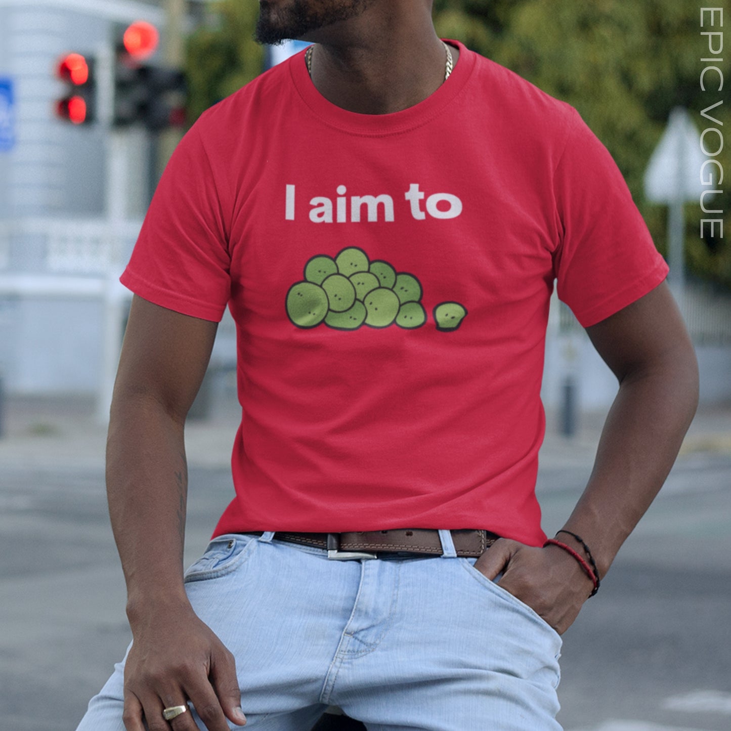 I Aim To Peas, Red T-Shirt