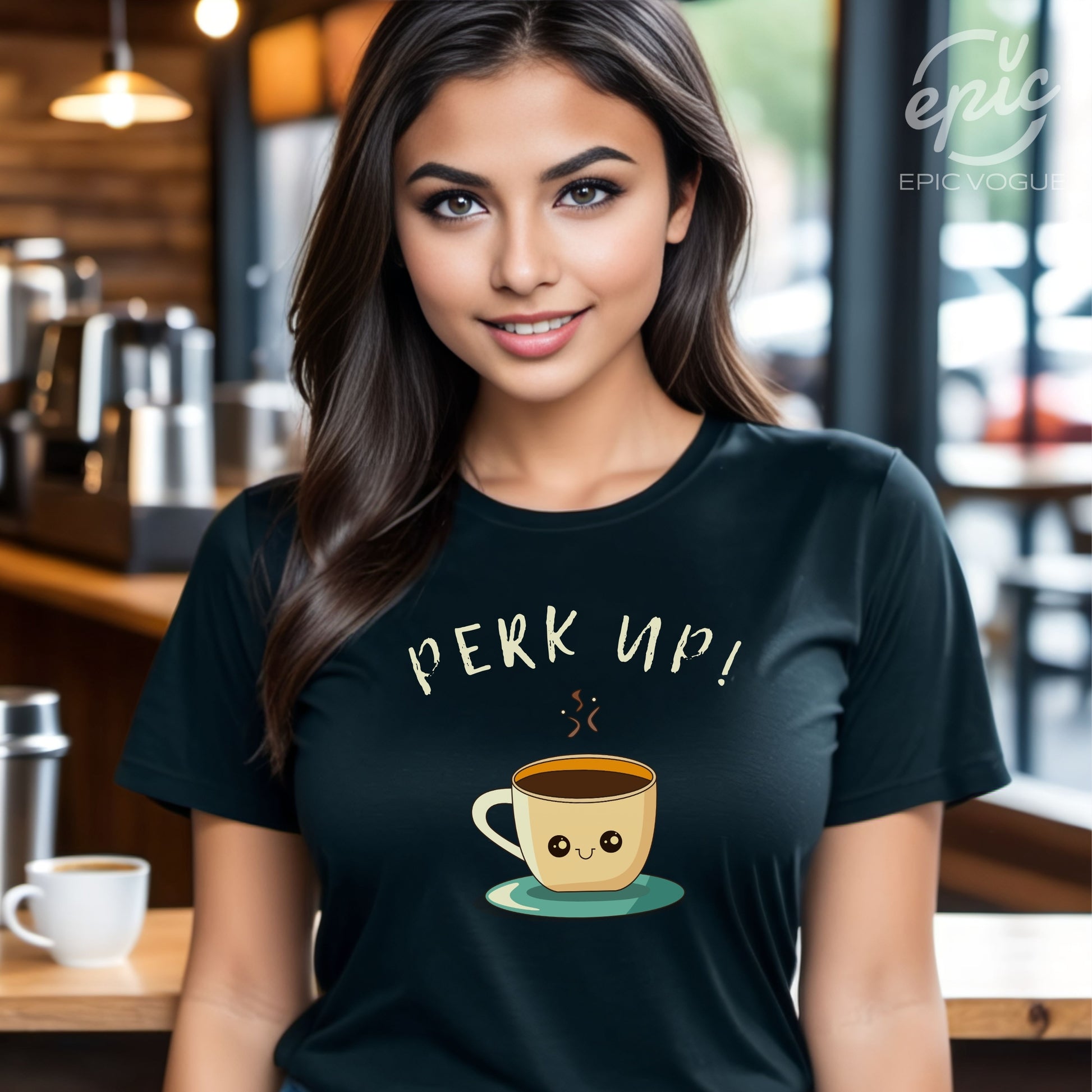 Perk Up, Black T-Shirt