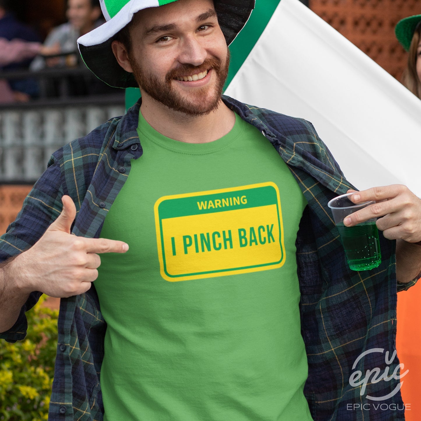 Warning I Pinch Back, Leaf T-Shirt