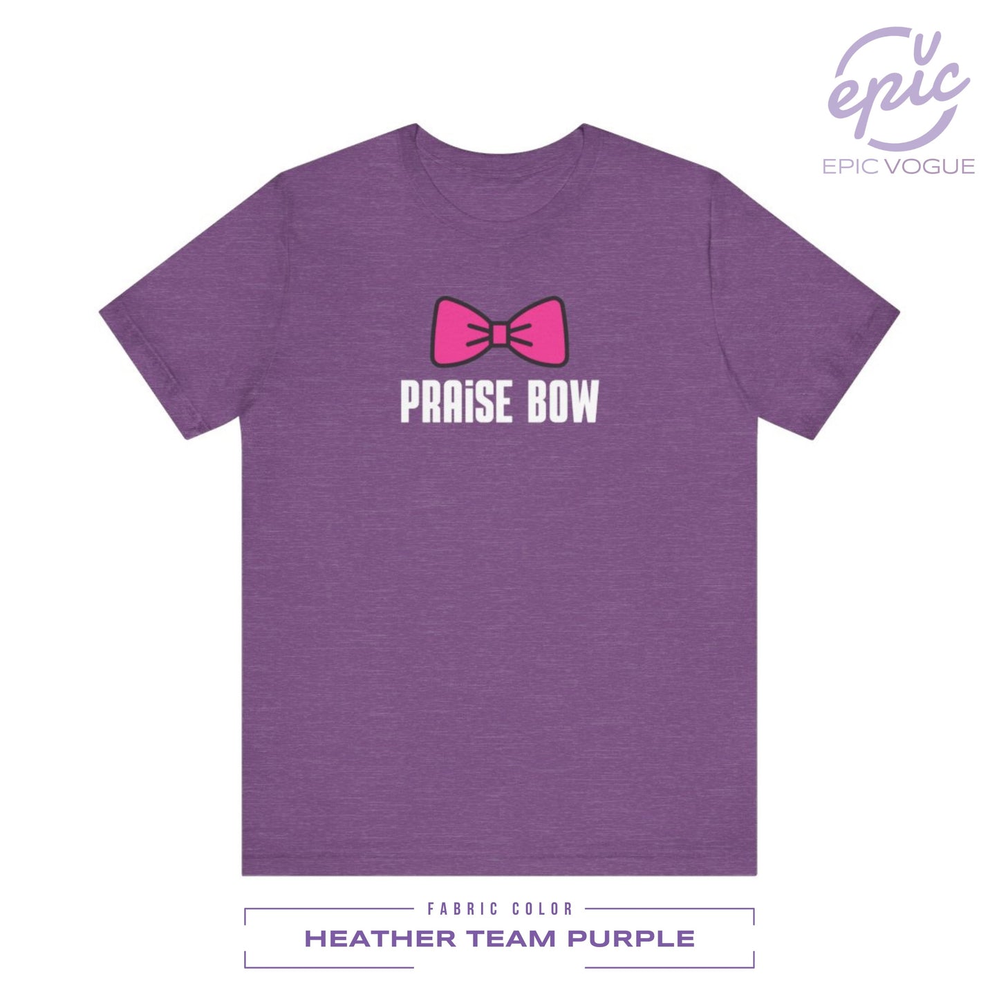 Praise Bow, Heather Team Purple T-Shirt