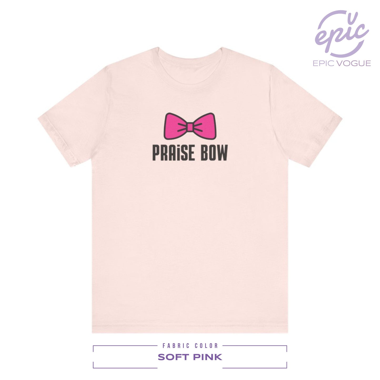 Praise Bow, Soft Pink T-Shirt