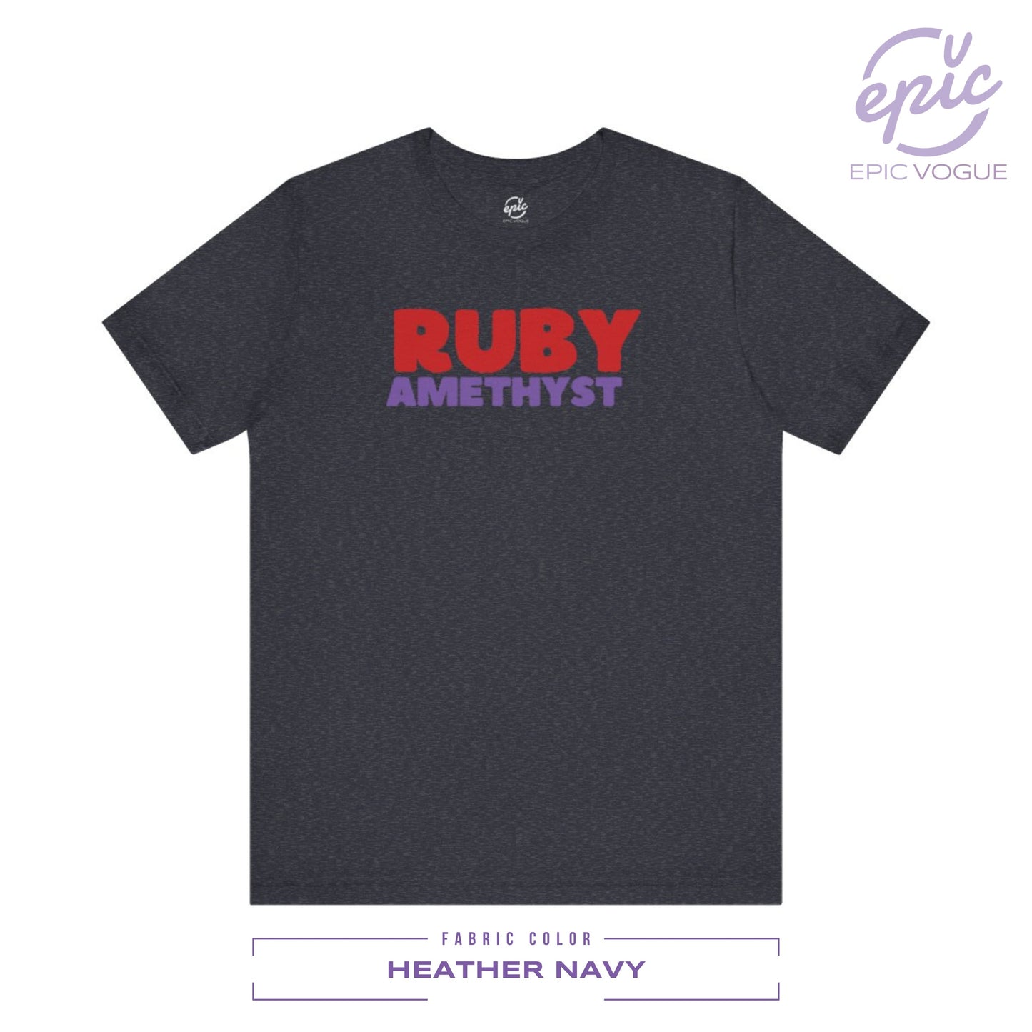 Ruby Amethyst, Heather Navy T-Shirt