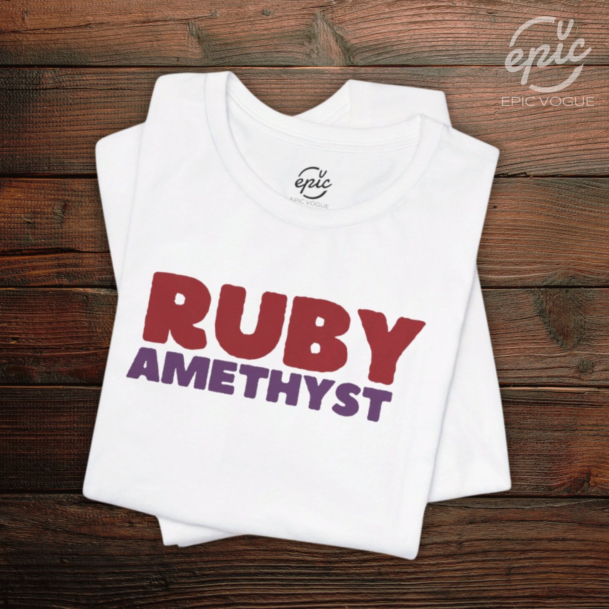 Ruby Amethyst, White T-Shirt