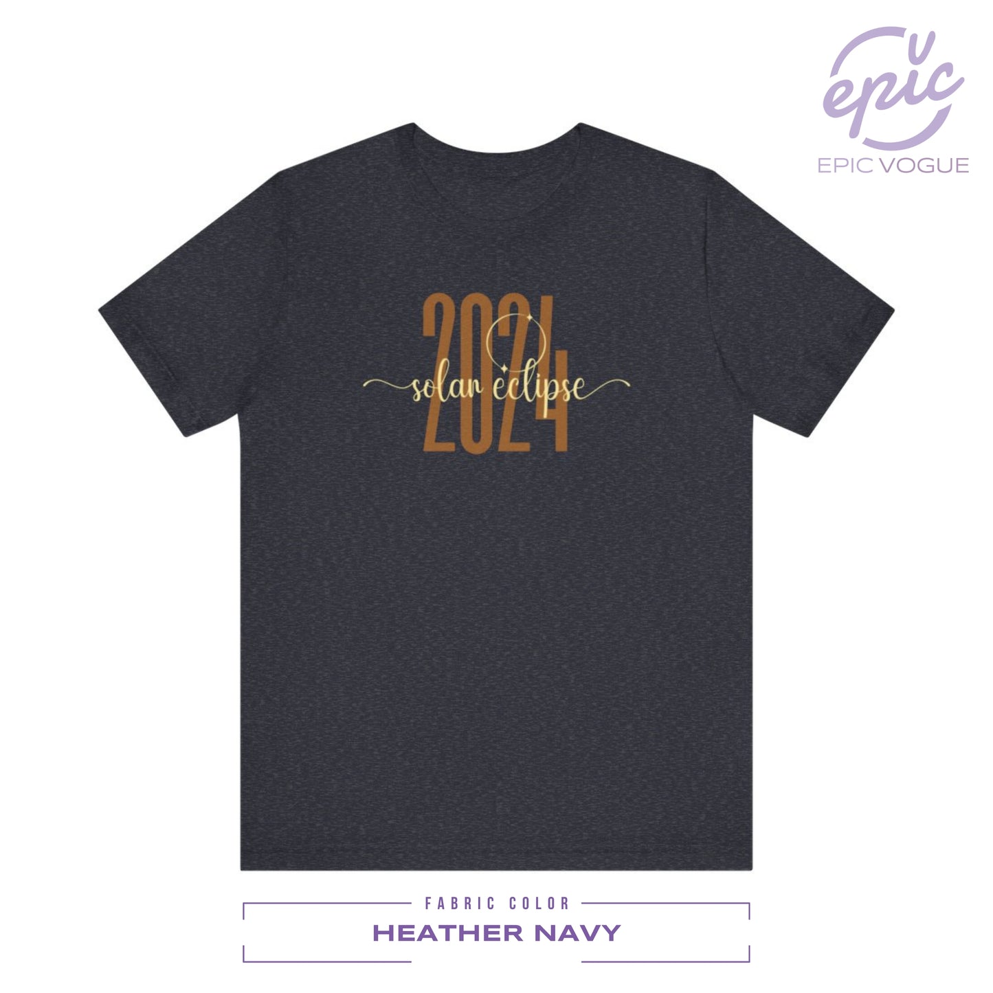 Solar Eclipse 2024, Heather Navy T-Shirt