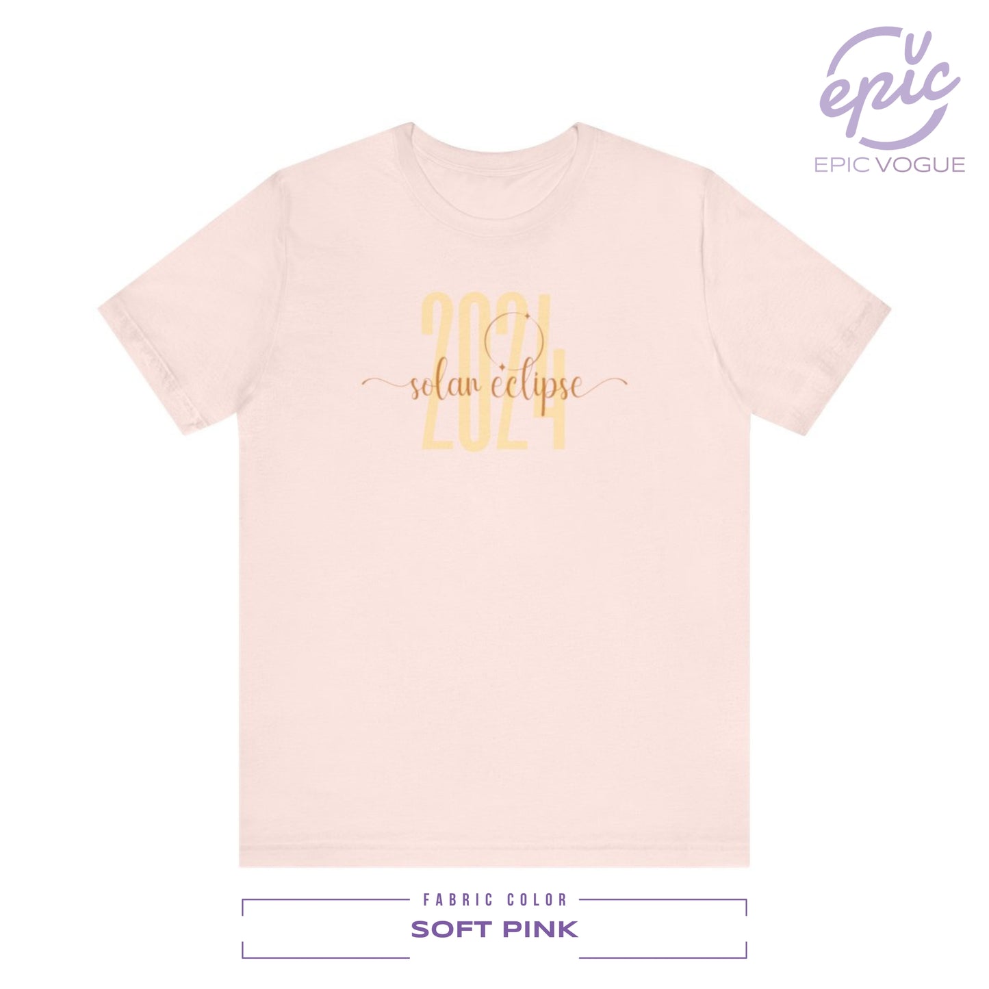 Solar Eclipse 2024, Soft Pink T-Shirt