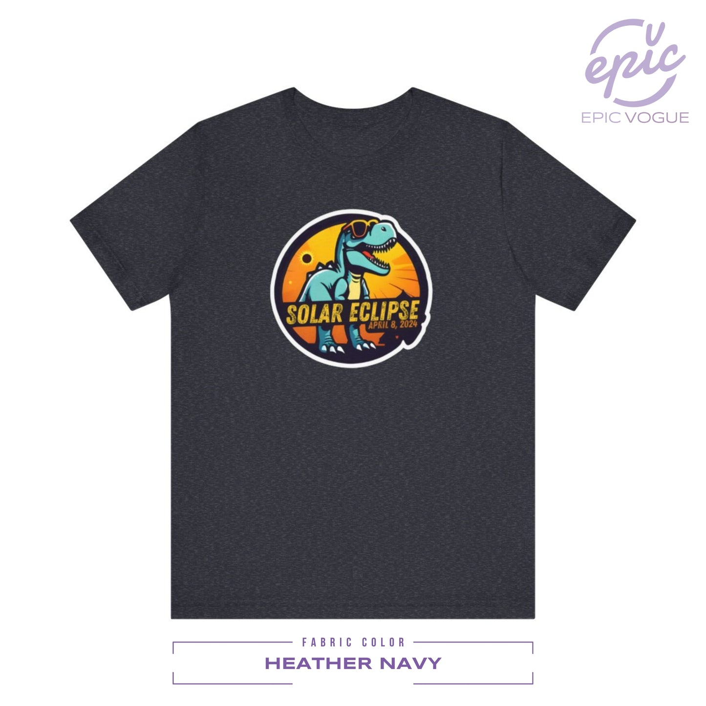 Solar Eclipse 2024, Heather Navy T-Shirt