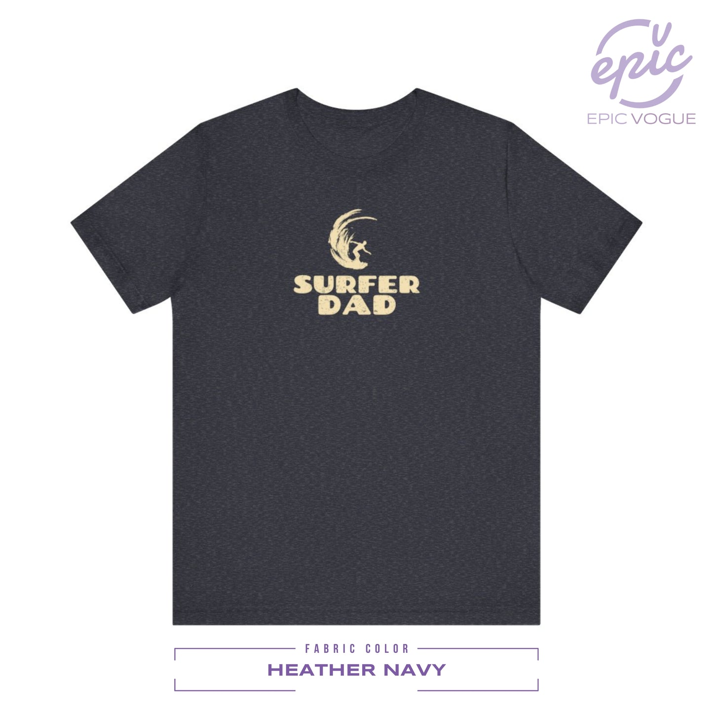 Surfer Dad, Heather Navy T-Shirt